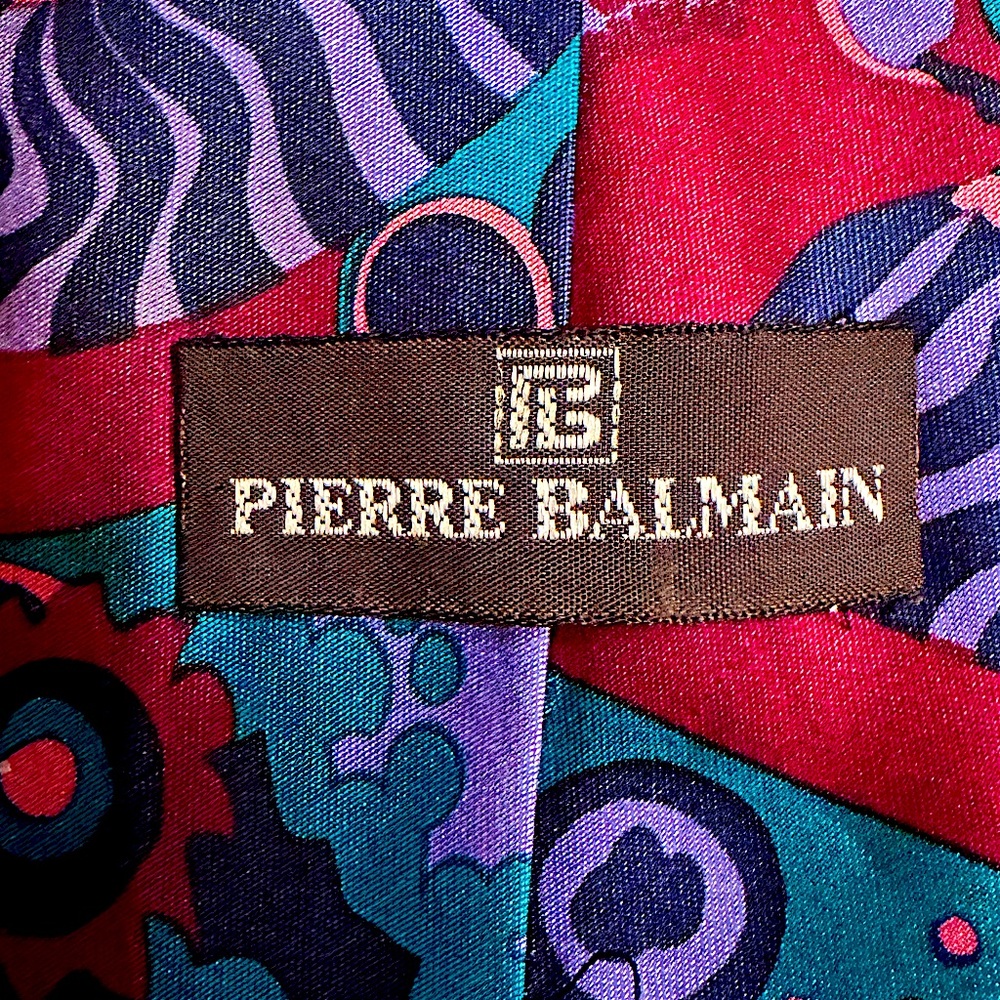 Pierre Bslmain psychedelic tie like new 60s 70s silk like new